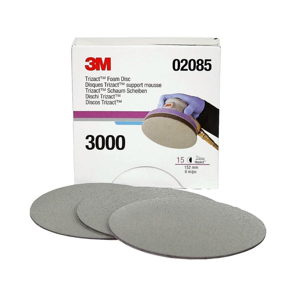 3M กระดาษทรายกลมไตรแซ็ค 6 นิ้ว เบอร์ 3000หลังสักหลาด ราคา/ชิ้น