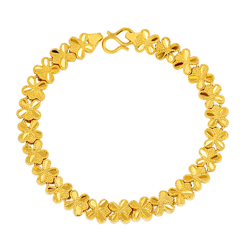 AN สร้อยข้อมือผู้หญิง ชุบทอง24K ทองเหลืองชุบทอง สร้อยข้อมือ แหวน สร้อยคอ ต่างหู D0033