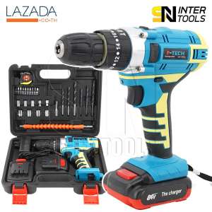 F-TECH สว่านไร้สาย 3 ระบบ 64V มีระบบกระแทก พร้อมแบตเตอรี่ Li-ion 2 ก้อน
และอุปกรณ์ครบชุด