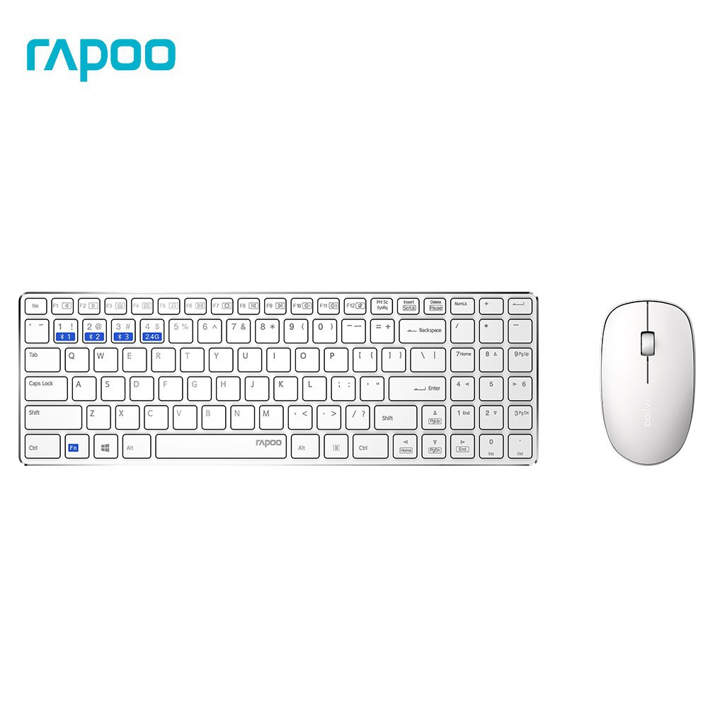 Rapoo 9300M Keyboard & Mouse Multi-mode Bluetooth 3.0/ 4.0 RF 2.4G : ไทย / ENG White