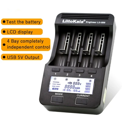 DHCRP Smart Chargering 3.7 V NiMH 26650/22650 Battery Charger LCD Charger 18650/18350 Liitokala Lii-500