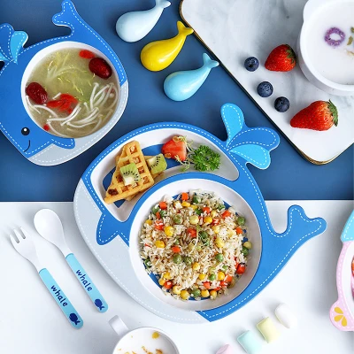 5-piece set baby plate, Bowl of rice Safe from toxins Plate for children
