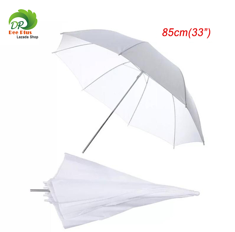 ร่มทะลุสีขาว ร่มคุณภาพสูง 33  / 85cm เนื้อร่มโปร่งแสง ผ้าเกรดสูงสำหรับถ่ายภาพบุคคล / การถ่ายภาพเสื้อผ้า White Umbrella 33  / 85cm Translucent umbrella High-grade fabric for portraiture / clothing photography