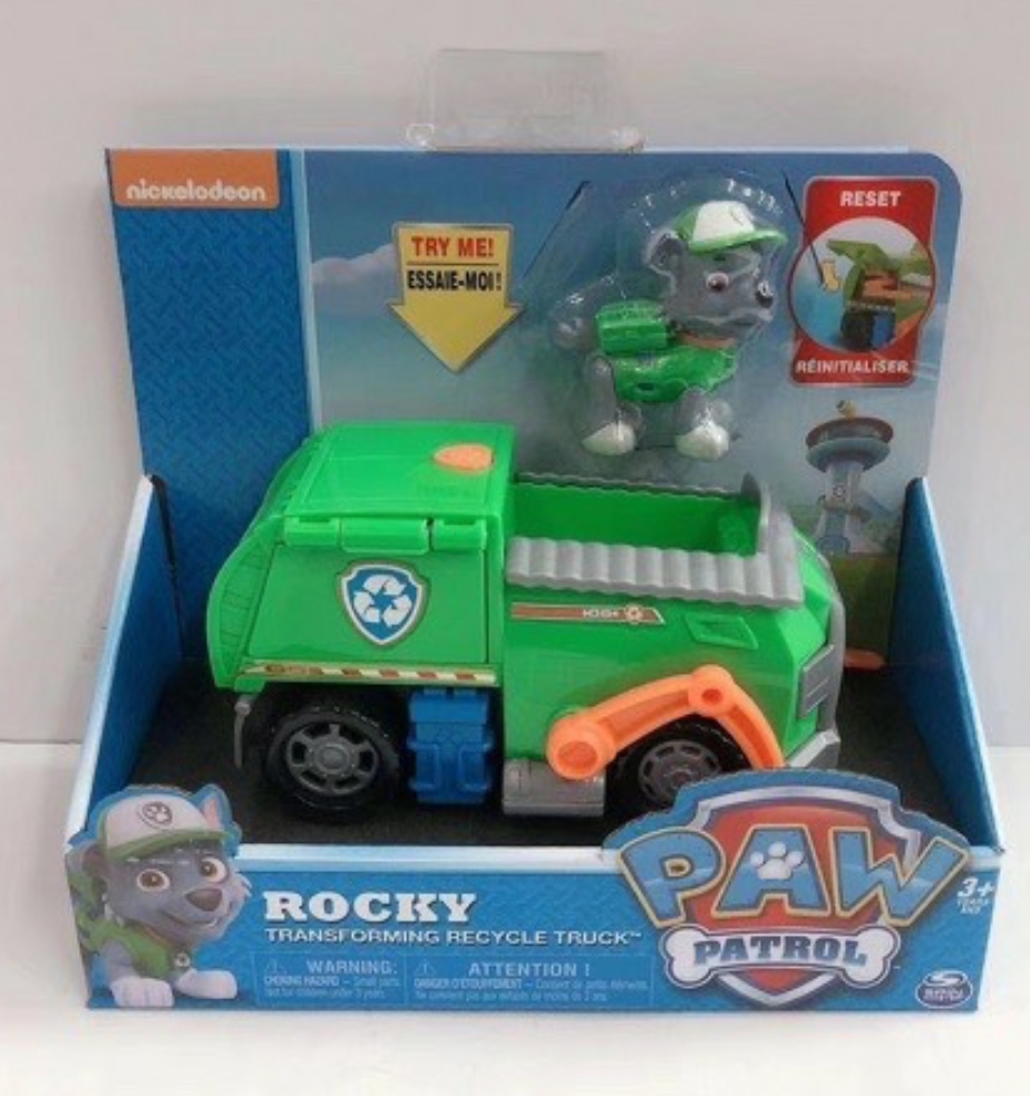 Lakky ของเล่นเด็ก รถ Paw Patrol ยานพาหนะ Rocky Recycle Truck Basic Vehicles ยานพาหนะ ของใหม่ ของสะสม