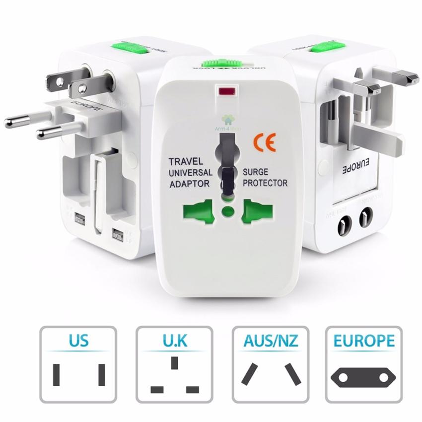 ☂️Universal Plug Travel Adapter หัวปลั๊กไฟ ใช้ได้ทั่วโลก เหมาะกับ ผู้ที่เดินทางต่างประเทศบ่อยๆ (White)