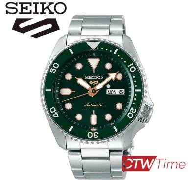 NEW SEIKO 5 SPORTS AUTOMATIC นาฬิกาข้อมือผู้ชาย สายสแตนเลส รุ่น SRPD63K1 (หน้าปัดเขียว)