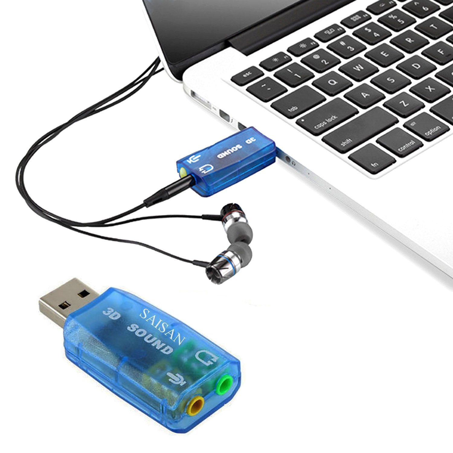 USB Sound Card 5.1 CH 3D Audio Adapter for Desktop Laptop Notebook ...