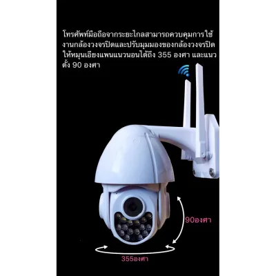 ส่งจากร้านไทย [CTV-OUT-P-IP] Camera Wifi แบบโดมไร้สาย 2MP ทนน้ำทนแดดกล้องวงจรปิด หมุนได้ 355 องศาใช้ได้ทั้งภายในและภายนอก ็Happystore
