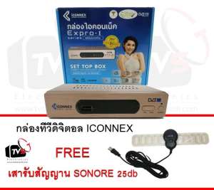 ICONNEX Expro-I กล่องรับสัญญาณดิจิตอลทีวี FullHD1080 แถม เสารับสัญญาน SONORE 25 dB