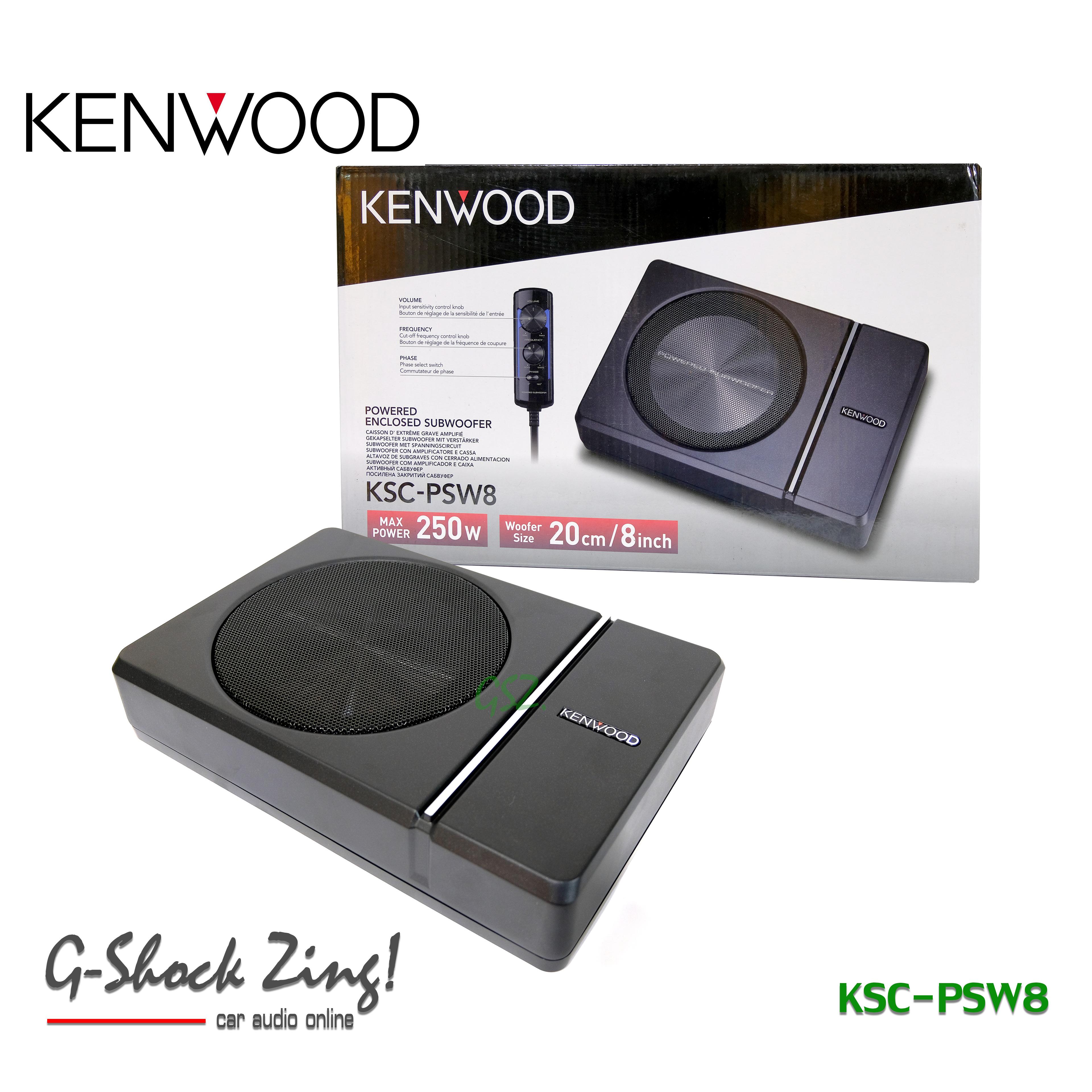 KENWOOD ซับวูฟเฟอร์/ซับบ็อกซ์/เบสบ็อกซ์/SUBBOXขนาดดอก8นิ้ว กำลังขับ 250วัตต์(150วัตต์RMS) KENWOOD รุ่น KSC-PSW8