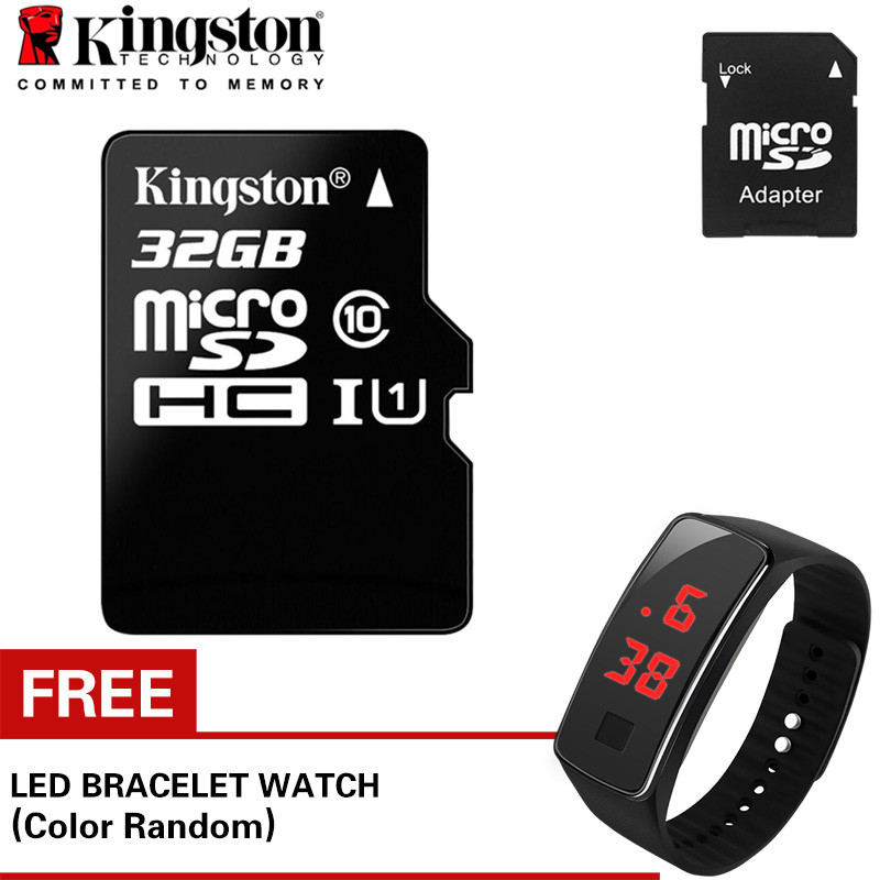 (พร้นาฬิกา LED ฟรี) กล้องติดรถยนต์ Mem เมมโมรี่การ์ด (ของแท้) Kingston 32GB 64GB 128GB Kingston Memory Card Micro SD SDHC Class 10 คิงส์ตัน เมมโมรี่การ์ด