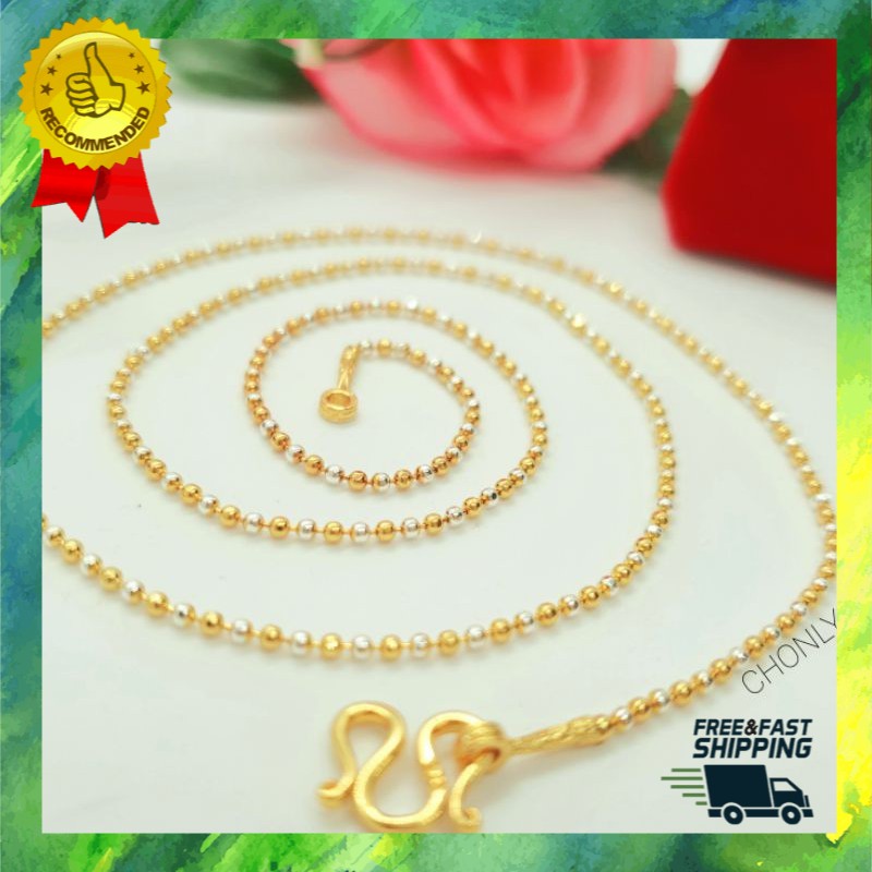 สร้อยประดับคอ Lovely Chain Jewelry สร้อยคอ2กษัตริย์ 1-2มิล เม็ดกลม มี2ขนาด/2ลาย ยาว18,20 นิ้ว อิตาลีแท้ปั๊ม92.5%