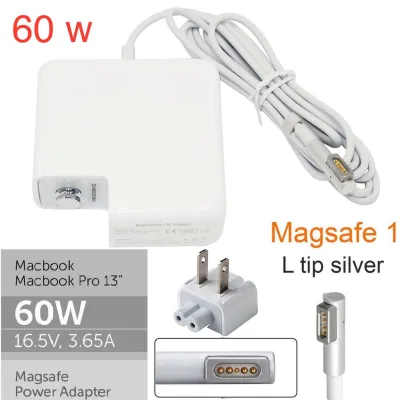 60W Magsafe L Tip 16.5V 3.65A Power Adapter Charger For Apple For Macbook Pro13 A1184 A1330 A1344 A1278 A1342 A1280