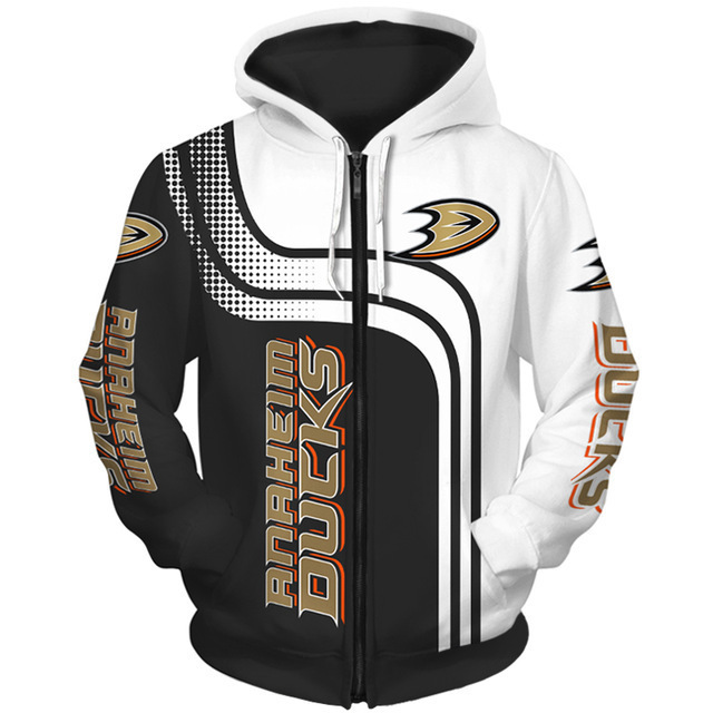 Amazon Europe and America Cross Border Spring and Autumn Men's Sweater3DMen's Digital Printing Zipper HoodieNHLHockey Team