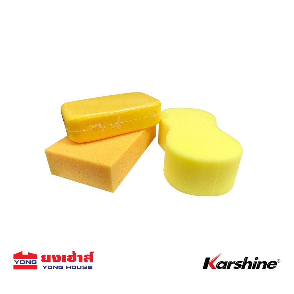 KARSHINE ฟองน้ำล้างรถ ฟองน้ำ ขนาดใหญ่ Jumbo sponge , Double cell sponge , Yellow Sponge
