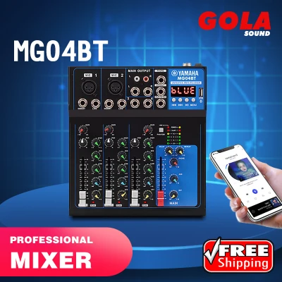 AUDIO MIXER MG04BT 4ช่อง ผสมสัญญาณเสียง รุ่น Sound Mixing Console with Bluetooth Record Audio Mixer Flygo AMP53