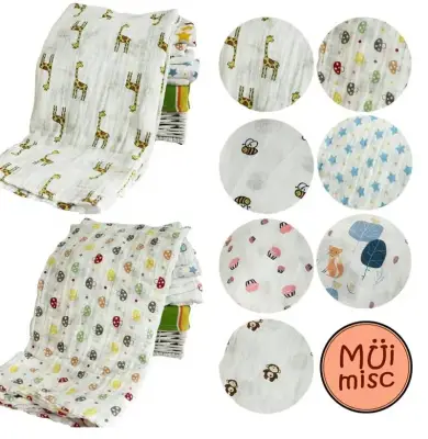 MUIMISC - 120*110 Muslin 100% Cotton Baby Swaddles Soft Newborn Blankets Bath Gauze Infant Wrap sleepsack Stroller Cover Play Mat Muselina