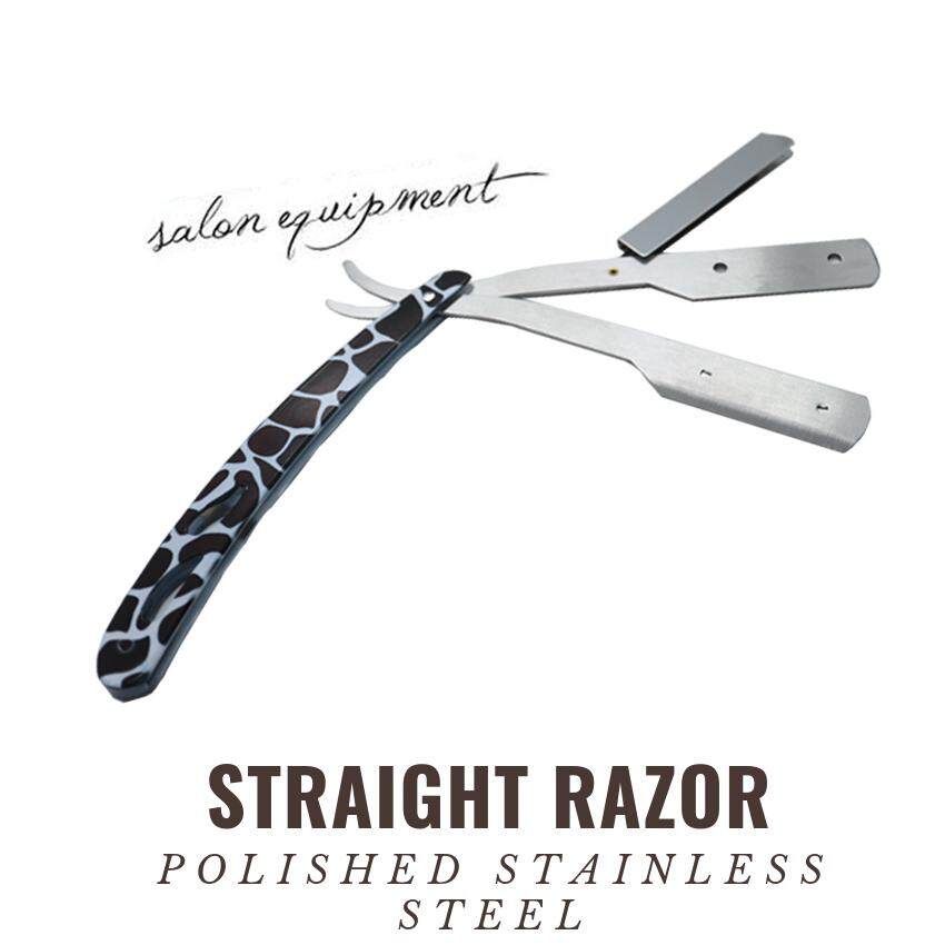 Barber Shop ด้ามมีดโกน รุ่น Stainless Steel Straight ชายตรงขอบมีดโกนสแตนเลสพับมีดโกน Razor Handle Black Class (1 ชิ้น)