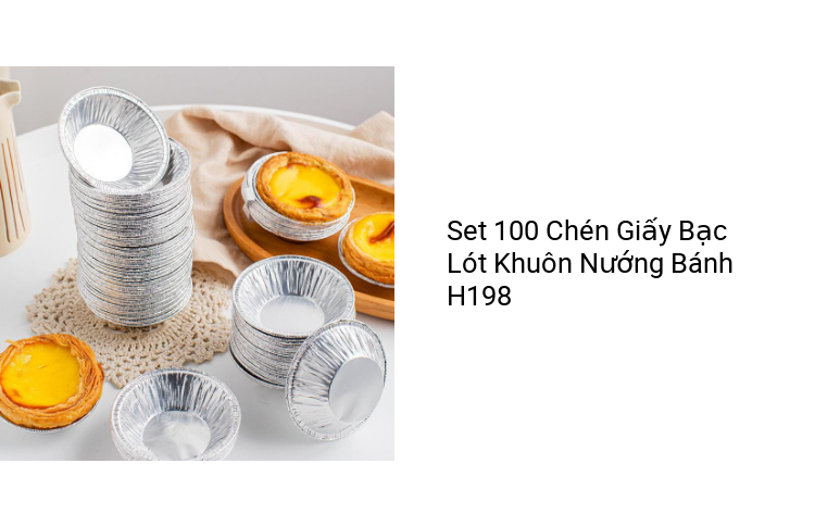 Set 50 Chén Giấy Bạc Lót Khuôn Nướng Bánh B206