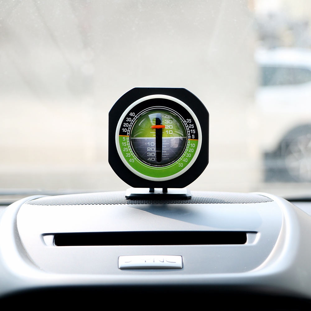 Auto เครื่องวัดความชันระดับเข็มทิศรถส่องสว่างความแม่นยำสูงรถยนต์พาหนะ Declinometer Gradient Inclinometer มุมมอง Dashboard เครื่องประดับ Built-In LED