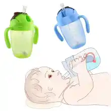 ภาพขนาดย่อสินค้าแก้วหัดดื่ม ถ้วยหัดดื่ม ฝาหลอดเด้ง แก้วน้ำเด็กทารก กันสำลัก ขนาด 300 Ml. (นอนดูดได้)