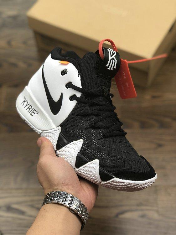 Nike Kyrie 4 men's basketball shoes breathable non-slip wear-resistant breathable White black