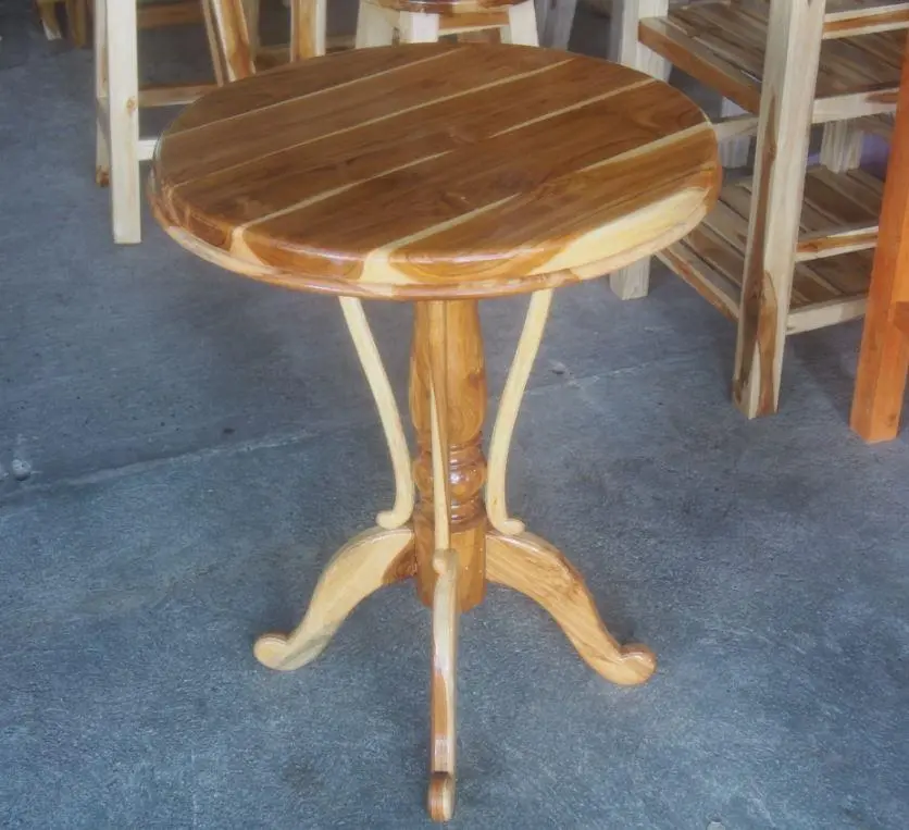 โต๊ะวางของไม้สักทอง โต๊ะข้าง โต๊ะข้างเตียง โต๊ะข้างโซฟา โต๊ะวางโน๊ตบุ๊ค 50x50 สูง 80CM SUK FURNITURE@KC - สีลายไม้ธรรมชาติเคลือบเงา