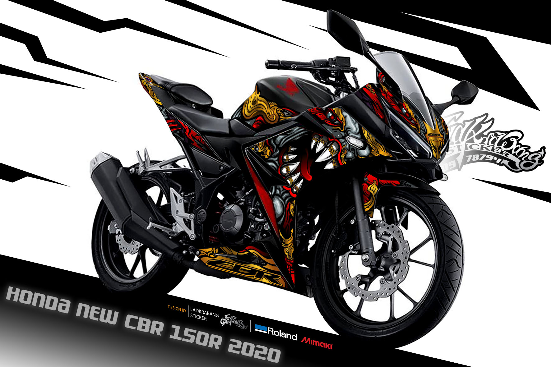 สติ๊กเกอร์ Full Body Honda New Cbr 150 RR ลายยักษ์ไทยดัดฟัน