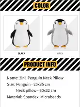 ภาพขนาดย่อของภาพหน้าปกสินค้า2in1 Penguin Neck Pillow Cute Doll Birthday Present (Grey, Black) จากร้าน Joylife store บน Lazada ภาพที่ 7
