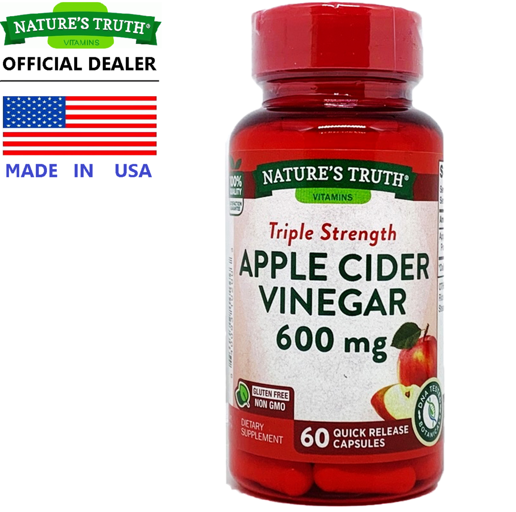 Nature’s Truth Apple Cider Vinegar 600 mg x 60 เม็ด เนเจอร์ ทรูทร์ แอปเปิ้ลไซเดอร์ เวเนก้า น้ำส้มสายชูหมักจากแอปเปิ้ล / กินร่วมกับ ลาแลมบร้า ไคโตซาน ส้มแชก ซีแอลเอ สารสกัดถั่วขาว ชาเขียวสกัด แอล-คาร์นิทีน โพรไบโอติก /