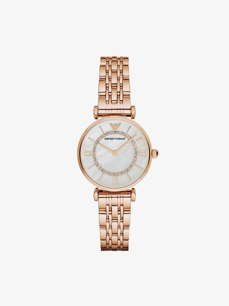 Emporio Armani นาฬิกาข้อมือผู้หญิง Classic Mother of Pearl Dial Rose Gold  รุ่น AR1909