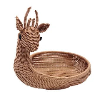 Rattan Woven Fruit Basket Imitation Deer Bread Basket Fruit Bowls