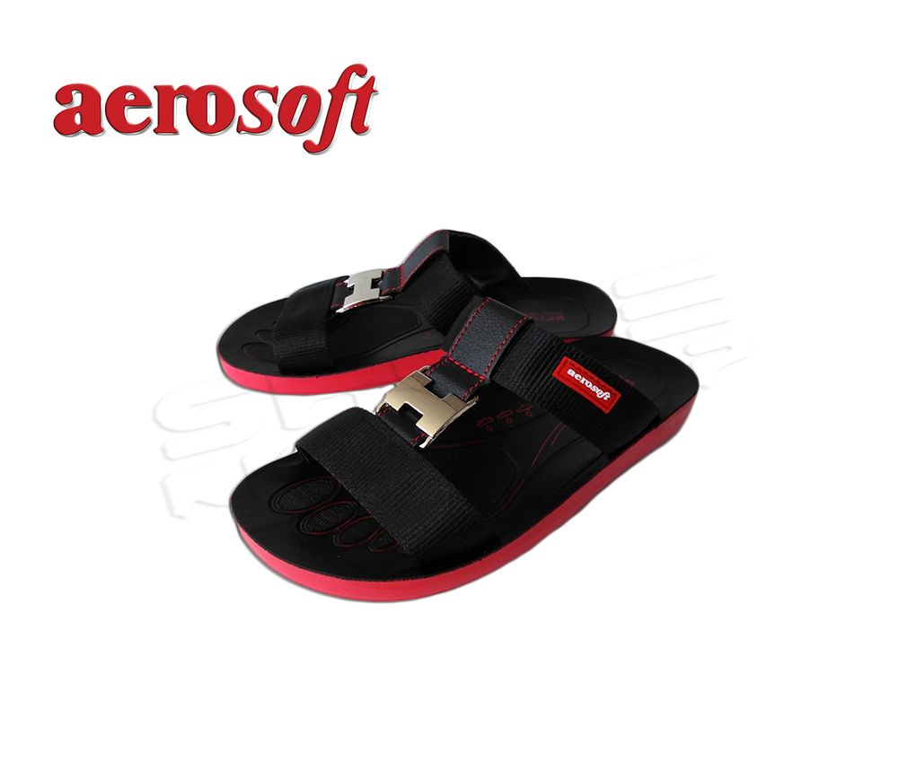 Aerosoft รองเท้าแตะชาย รองเท้าแตะสวม รองเท้าสวม รองเท้าแตะสีแดง  Aerosoft รุ่น BB5016