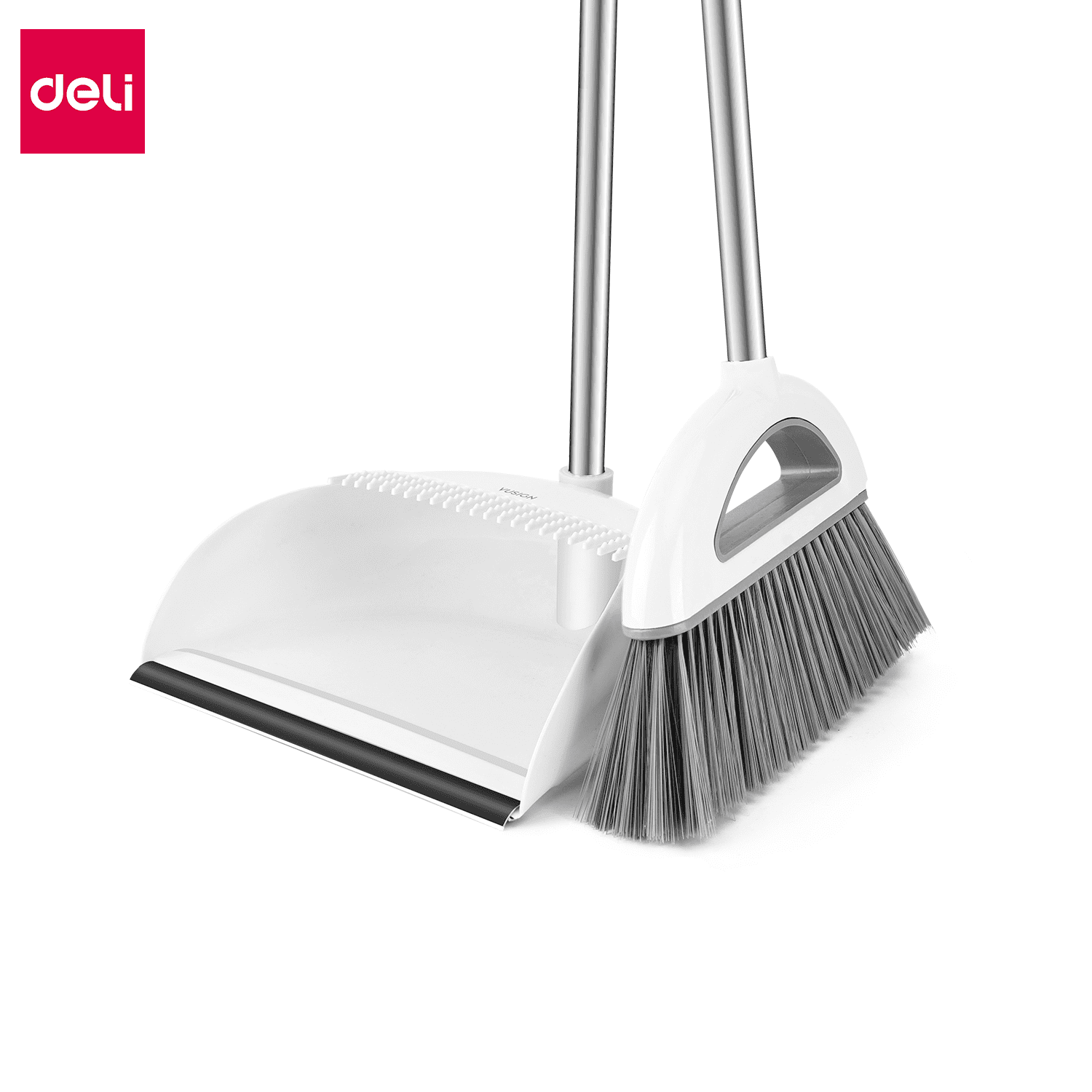 Deli ไม้กวาดพร้อมที่ตักขยะ ชุดไม้กวาด ที่โกยผง ไม้กวาด พลาสติกหนาอย่างดี มีตัวล็อคสำหรับจัดเก็บ น้ำหนักเบา Broom and dustpan set ราคา 322 บาท*ส่งฟรี