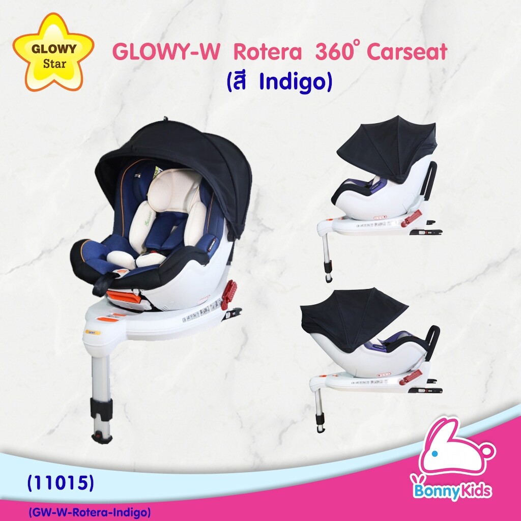 (11015) GLOWY-W Rotera 360° Carseat คาร์ซีทสำหรับเด็กเล็ก ตั้งแต่แรกเกิด จนถึงน้ำหนัก 18 kg. (สี Indigo)