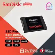 ภาพขนาดย่อของภาพหน้าปกสินค้าSanDisk SSD PLUS 3D NAND 2.5" SATA Solid State Drive Max. 560MB/s ((120G/240G/480G/960G) เหมาะสำหรับโน๊ตบุ๊คและเดสก์ท็อป รับประกัน 3 ปี จากร้าน Hayon บน Lazada ภาพที่ 2