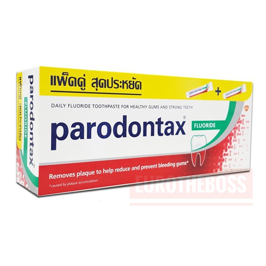 Parodontax พาโรดอนแทกซ์ ยาสีฟัน 150 กรัม (แพ็คคู่) สูตรออริจินัลและฟลูออไรด์