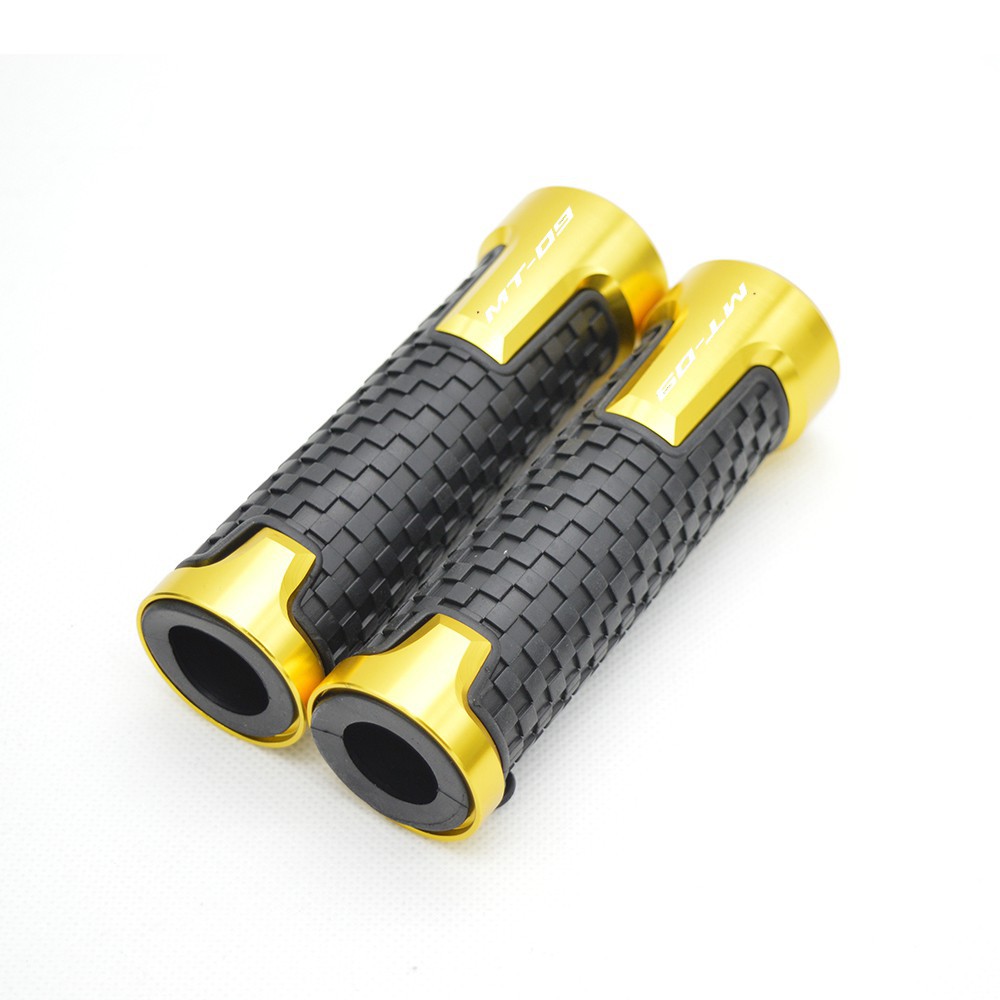 Motorcycle Handlebar Grips & End Plugs For Yamaha FZ09 / FZ-09 2014-2020 - CNC Aluminum, Anti-Slip