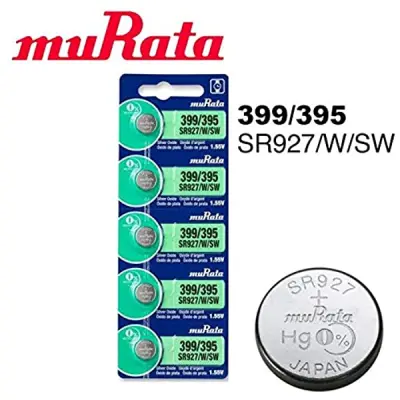 ถ่านนาฬิกา Murata (Sony) 399/395 (SR927W/SW) จำนวน 5 ก้อน (5 batteries.)