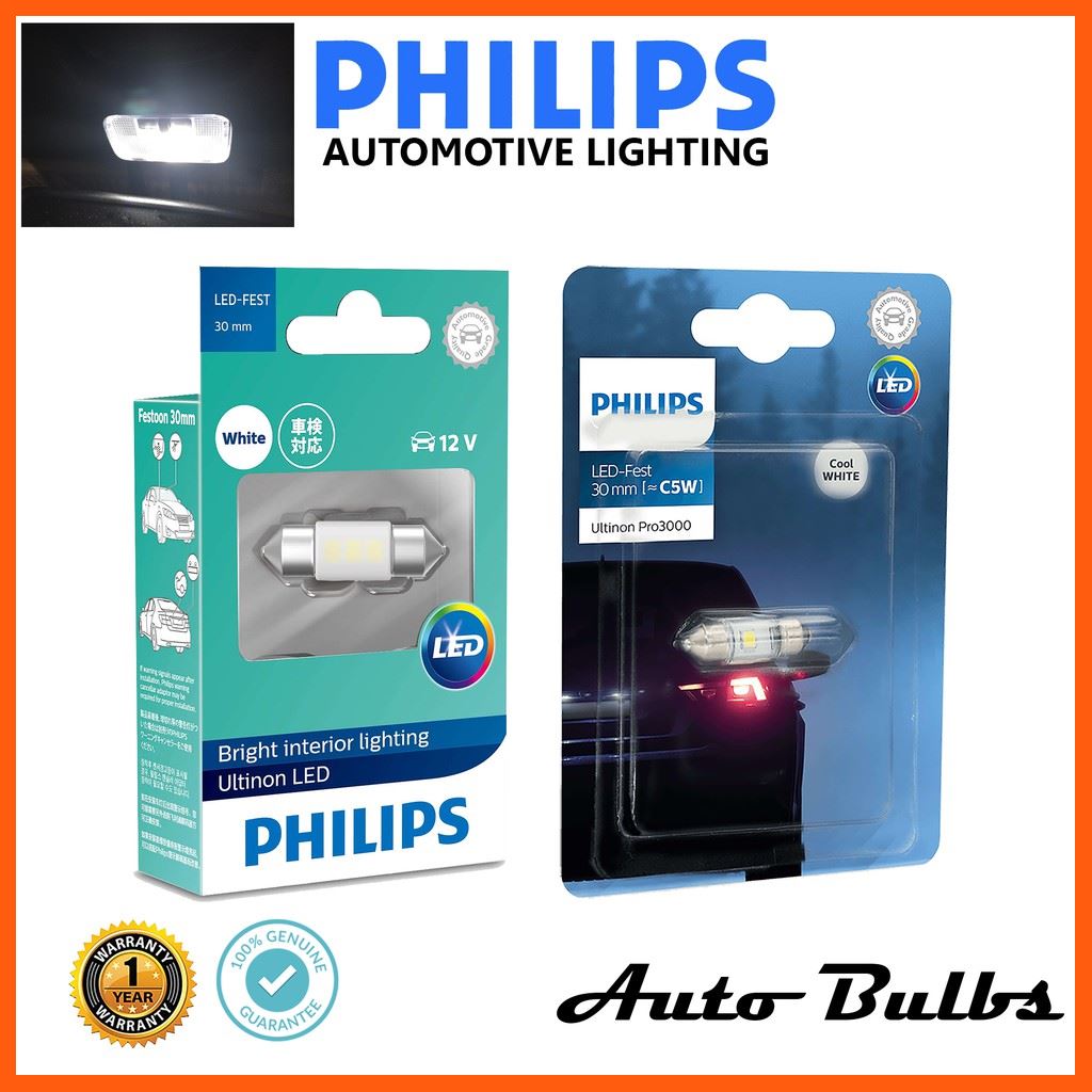 SALE ไฟในห้องโดยสาร LED Philips Ultinon Festoon 30mm 6000K ของแท้ รถยนต์ อะไหล่และอุปกรณ์เสริมรถยนต์ ชิ้นส่วนอะไหล่รถยนต์