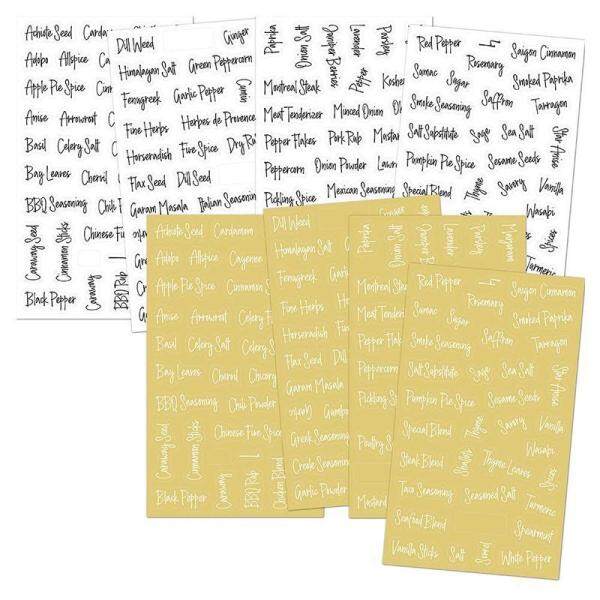 Farmhouse Pantry Labels 8 Sheets Transparent Waterproof N6L8 R7S5 Stickers Spice For H8M7 Labels R2A7