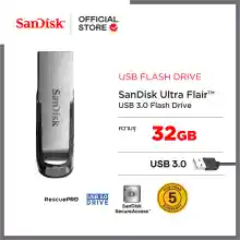 ภาพขนาดย่อของภาพหน้าปกสินค้าSanDisk Ultra Flair USB 3.0 Flash Drive CZ73 32GB USB3.0 Fashionable Metal Casing 5Y ( แฟลชไดร์ฟ usb Flash Drive ) จากร้าน Sandisk บน Lazada ภาพที่ 1