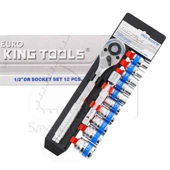 EURO KING TOOLS ชุดเครื่องมือ ประแจ ชุดบล็อก (เบอร์ 10-24 mm) 12 ชิ้น ขนาด 1/2