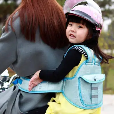 Children Safety Belt Back Strap Motorcycle Seat Harness Adjustable Breathable For Outdoor