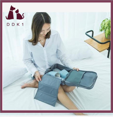 DDK1 กระเป๋ารองเท้า (สีแดง) กระเป๋ารองเท้าพับได้ กระเป๋าใส่รองเท้า3คู่ กระเป๋าใส่รองเท้ากันน้ำ กระเป๋ารองเท้าจัดระเบียบ Portable Storage Shoes Bag