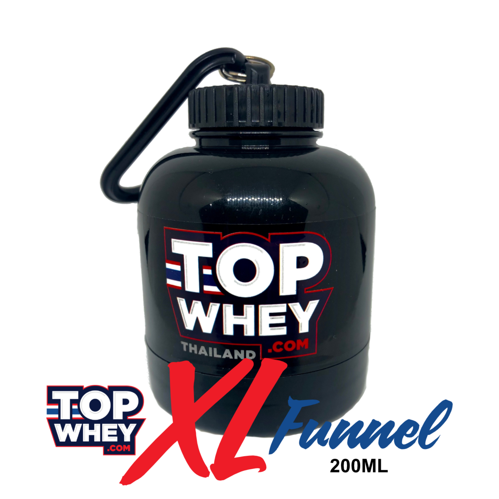 TopWhey XL Protein Powder & Supplement Keychain Funnel - 200ml 6cm x 9cm