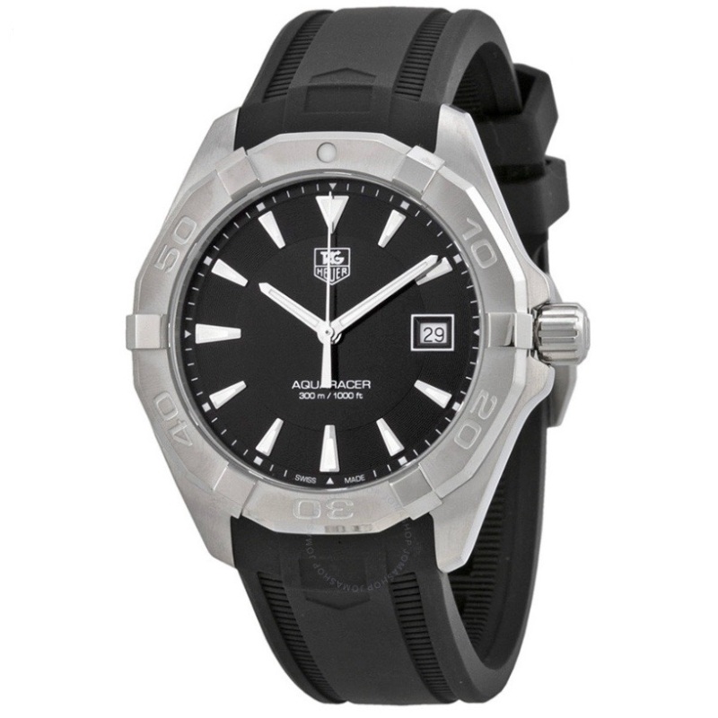 TAG Heuer Aquaracer Black Dial Black Rubber Watch WAY1110.FT8021
