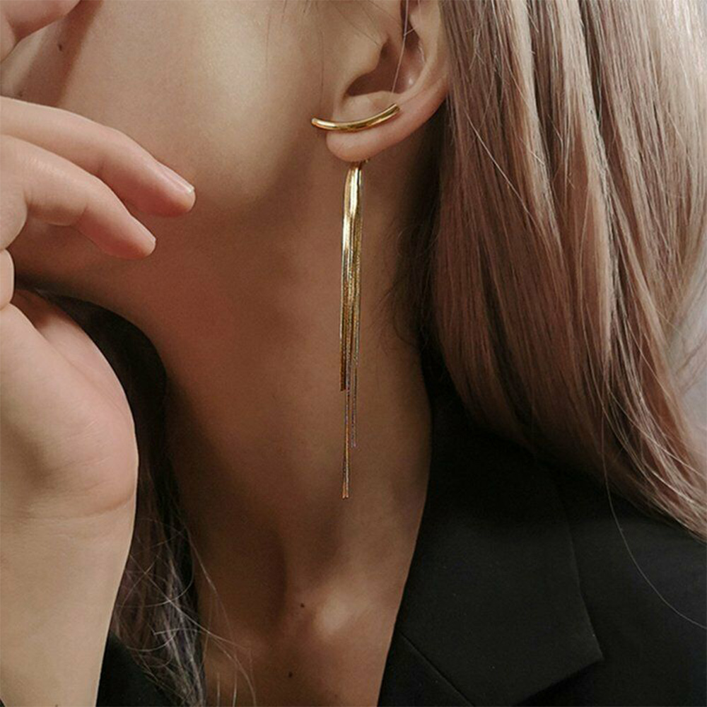 GAYE SPORTS Gorgeous Fashion Gifts Jewelry Ear Stud Long Tassel Chain Earrings Elegant Geometric