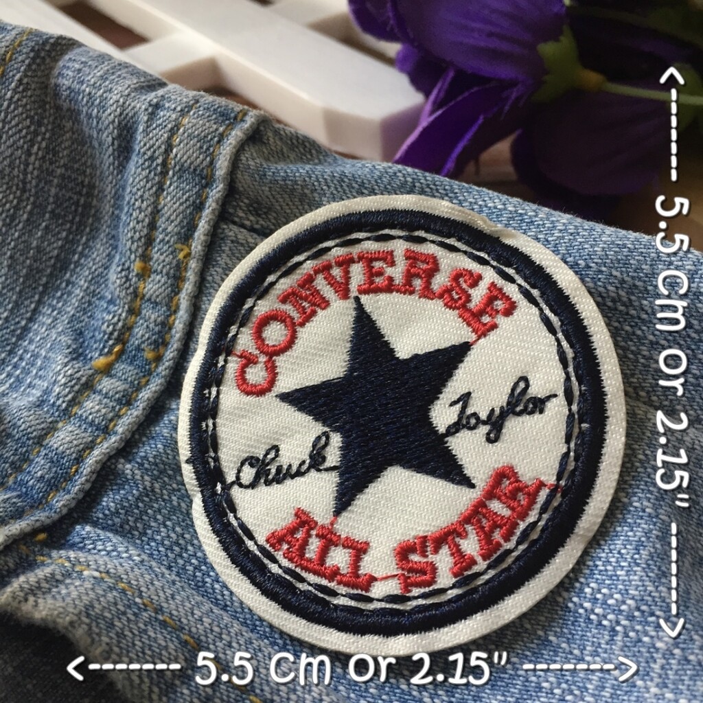 Converse All Star ตัวรีดติดเสื้อ อาร์มรีด อาร์มปัก ตกแต่งเสื้อผ้า หมวก กระเป๋า แจ๊คเก็ตยีนส์ Badge Embroidered Iron on Patch