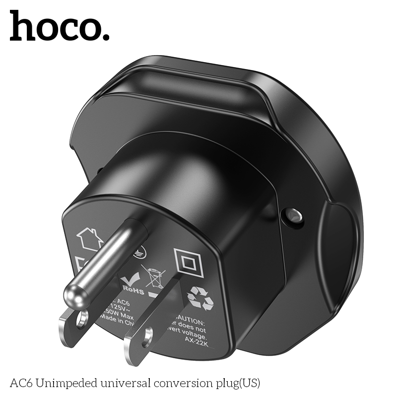 ส่งเร็ว1วัน HOCO AC6 10A 2500W Universal Conversion Adapter Socket EU ...